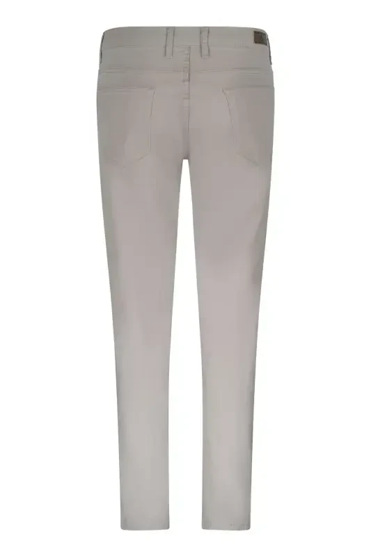 Beige Regular Fit 5 Pocket Cotton Canvas Trousers-Beige - 2