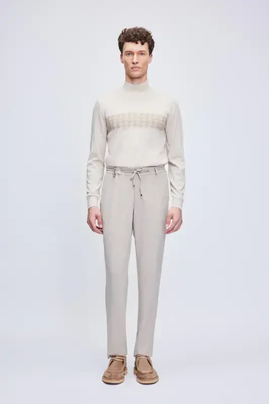 Beige Relaxed Fit Side Pocket Jogger Pants - 2