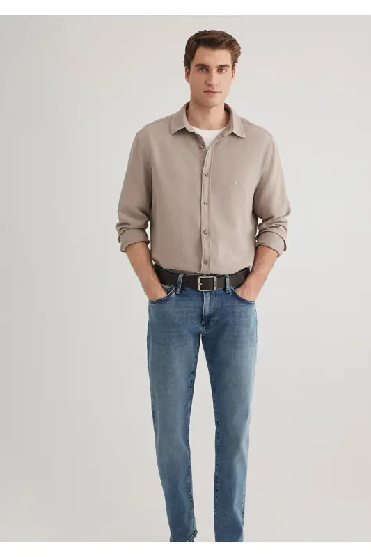 Beige Shirt Standard 0211461-80697-Beige - 3