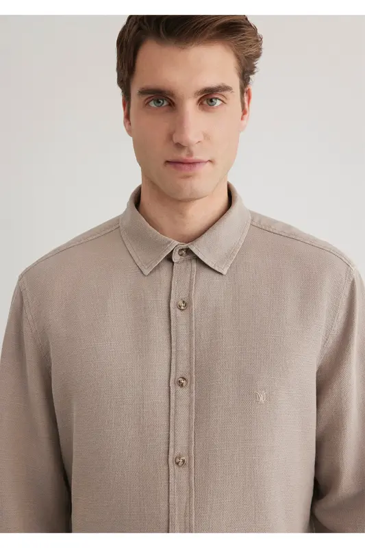 Beige Shirt Standard 0211461-80697-Beige - 7