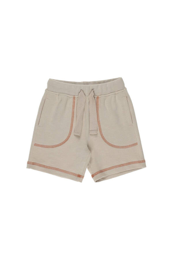 Beige Shorts with Stitch Detail for Baby Boy - 4