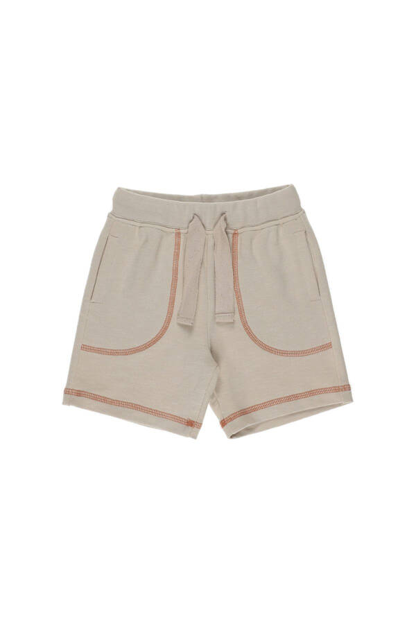 Beige Shorts with Stitch Detail for Baby Boy - 1