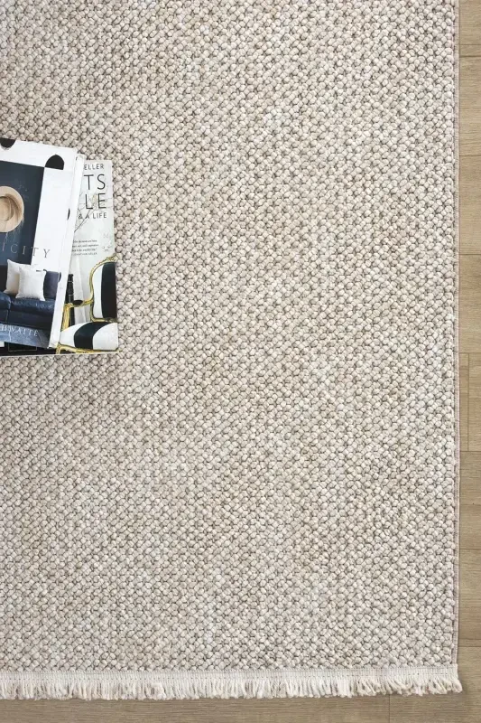 Beige Soft Touch Washable Carpet Living Room Sitting Room Kitchen Hallway Runner Woven Machine Carpet 0012-Beige 3 - 6