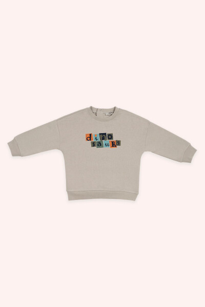 Beige Sweatshirt with Baby Boy Print - PANÇO