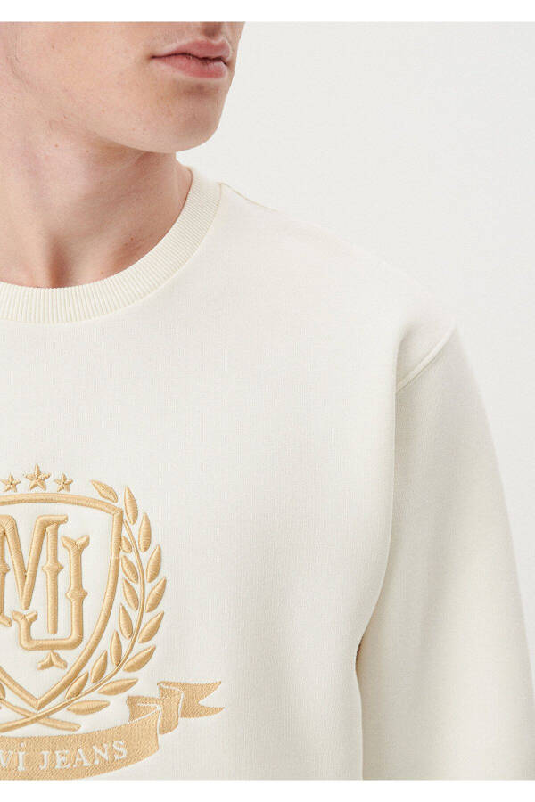 Beige sweatshirt with embroidery (0S10130-80194) - 5