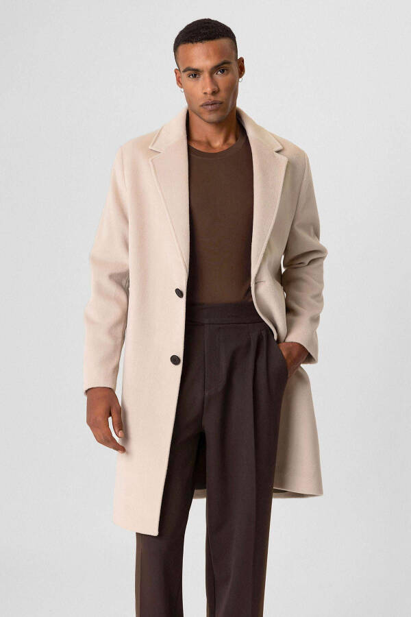 Beige textured men's coat - 2