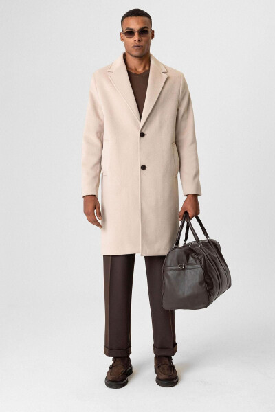 Beige textured men's coat - 3