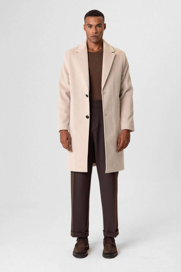 Beige textured men's coat - 4