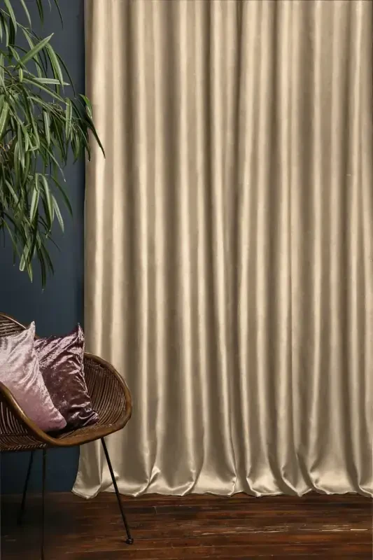 Beige Thermal Lightproof Blackout Shading Curtain (W X H)-Beige - Modazone