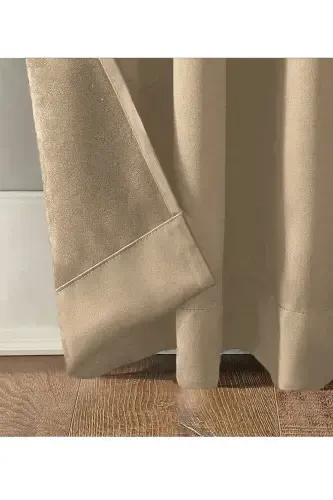 Beige Thermal Lightproof Blackout Shading Curtain (W X H)-Beige - Modazone (1)