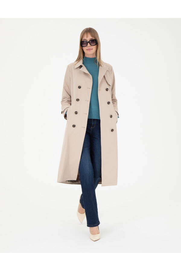 Beige Trench Coat 50285217-VR011 - 3