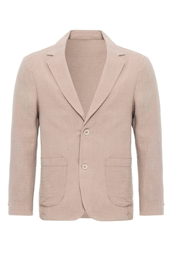 Beige Unlined Pocket Blazer Jacket for Men - 12