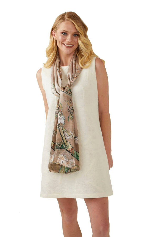 Beige Van Gogh Almond Blossoms 50x170 Scarf - 2