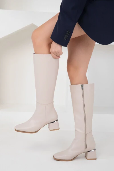 Beige women's boots (19952) - 3