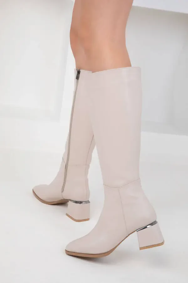 Beige women's boots (19952) - 5