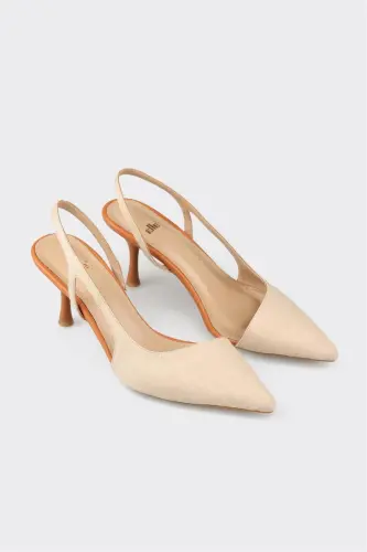 Beige Women's Heeled Shoes - ELLE SHOES (1)