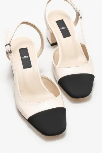 Beige Women's Heeled Shoes-Beige - 3