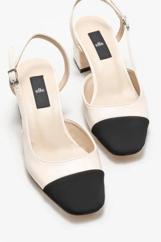 Beige Women's Heeled Shoes-Beige - 3