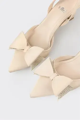 Beige Women's Heels - 4