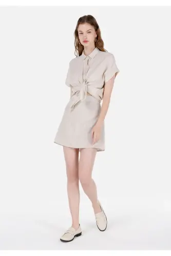 Beige women's skirt - 3