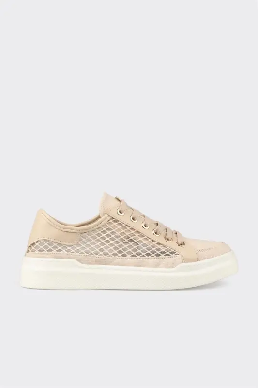 Beige Women's Sneaker-Beige - 1