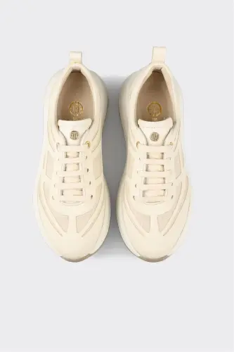 Beige Women's Sneakers-Beige - 4