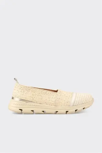 Beige Women's Sneakers-Beige 
