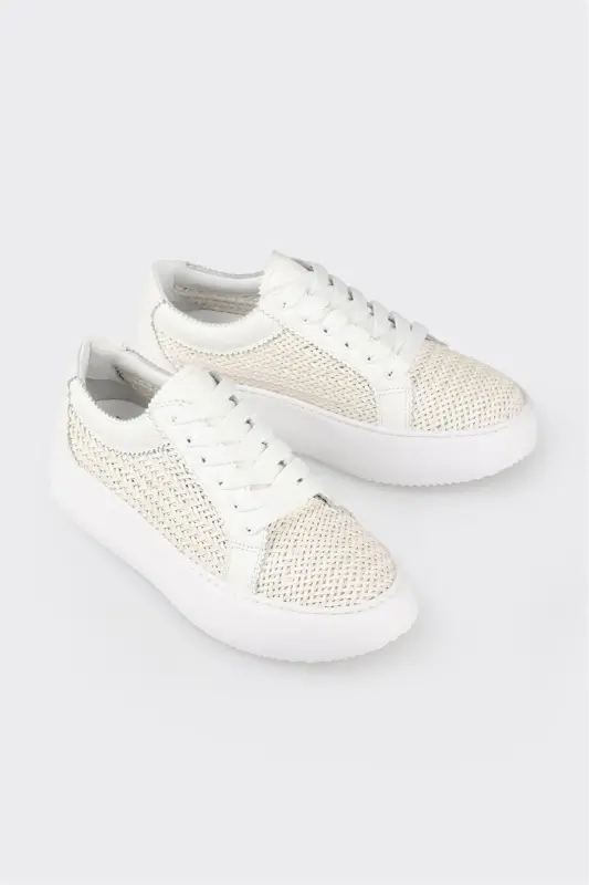 Beige Women's Sneakers-Beige - 2