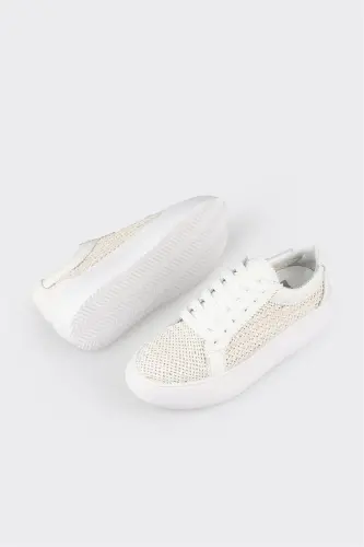 Beige Women's Sneakers-Beige - 3