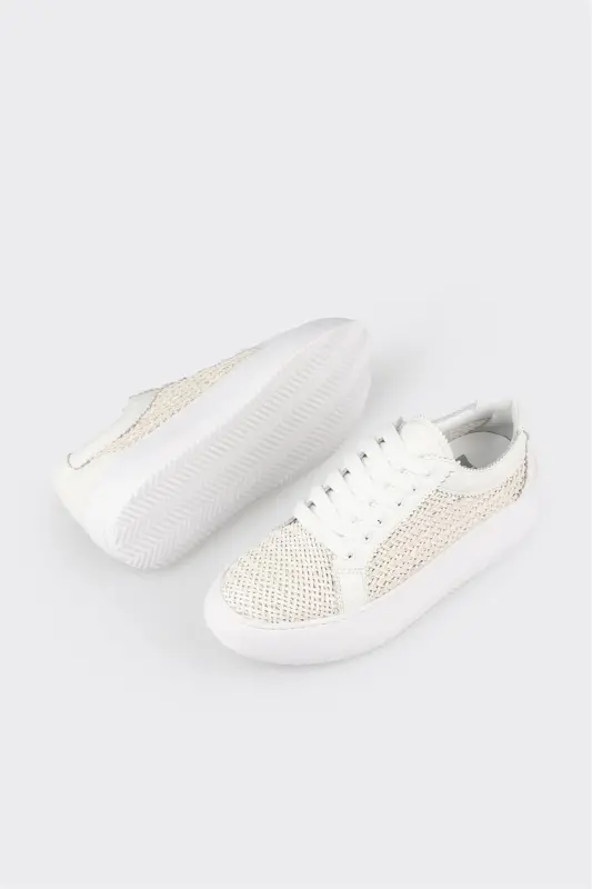 Beige Women's Sneakers-Beige - 3