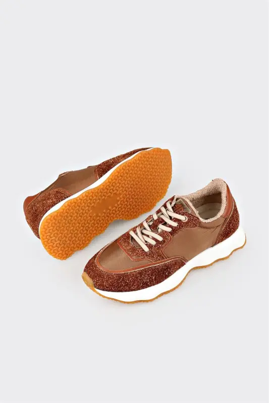 Beige Women's Sports Shoes-Beige - 3