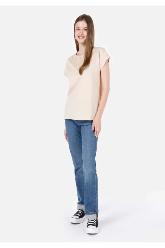 Beige Women's T-shirt - 3