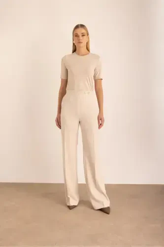 Beige Woven Trousers - AKER (1)