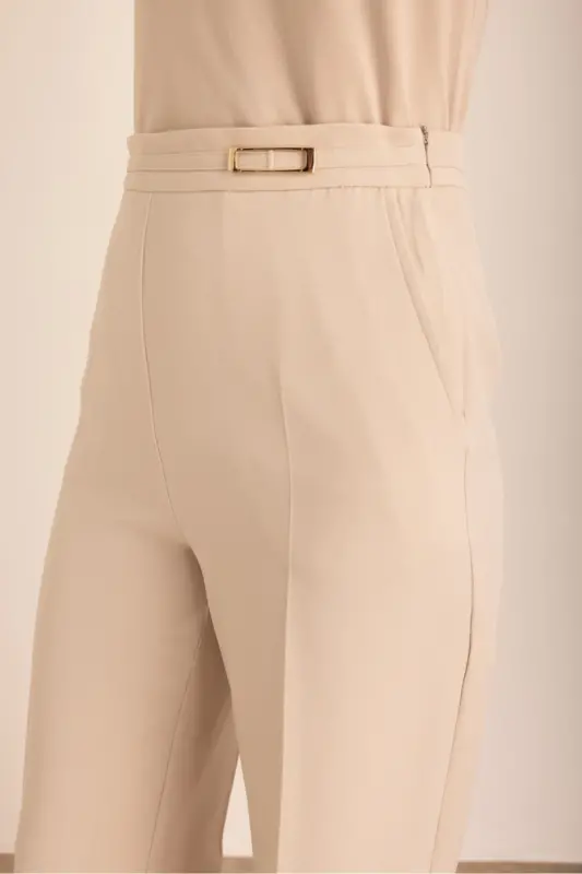 Beige Woven Trousers - 4