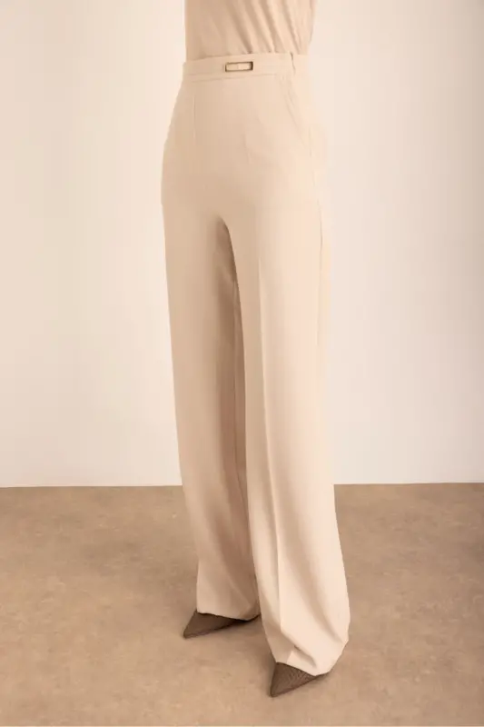 Beige Woven Trousers - 6
