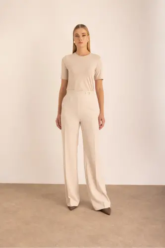 Beige Woven Trousers - AKER (1)