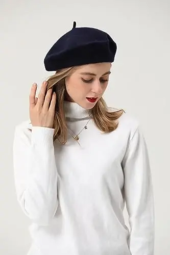 БЕЙЛРЗИД French Beret-Classic Wool Beret Solid Color Womens Beret Cap Hat - 7