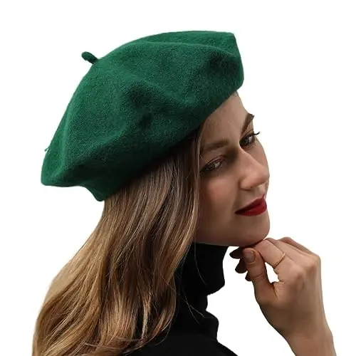 БЕЙЛРЗИД French Beret-Classic Wool Beret Solid Color Womens Beret Cap Hat - 1