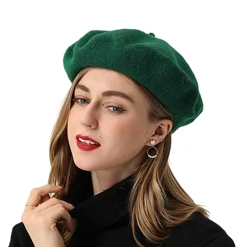 БЕЙЛРЗИД French Beret-Classic Wool Beret Solid Color Womens Beret Cap Hat - 6