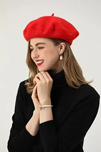 БЕЙЛРЗИД French Beret-Classic Wool Beret Solid Color Womens Beret Cap Hat - 3