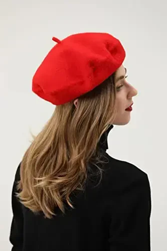 БЕЙЛРЗИД French Beret-Classic Wool Beret Solid Color Womens Beret Cap Hat - 5