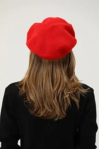 БЕЙЛРЗИД French Beret-Classic Wool Beret Solid Color Womens Beret Cap Hat - 6