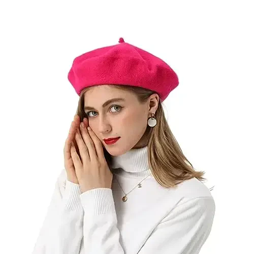БЕЙЛРЗИД French Beret-Classic Wool Beret Solid Color Womens Beret Cap Hat - 4