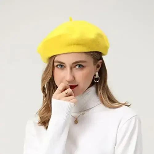 БЕЙЛРЗИД French Beret-Classic Wool Beret Solid Color Womens Beret Cap Hat - 3