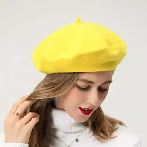 БЕЙЛРЗИД French Beret-Classic Wool Beret Solid Color Womens Beret Cap Hat - 4