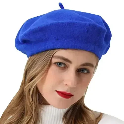 БЕЙЛРЗИД French Beret-Classic Wool Beret Solid Color Womens Beret Cap Hat 
