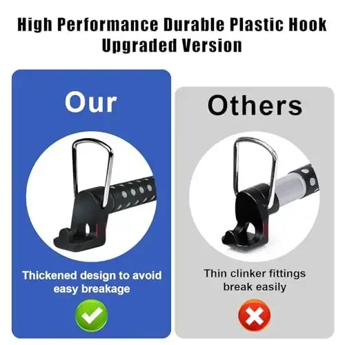 Beinhome Rubber Car Clothes Hanger Bar, Expandable Heavy Duty Car Clothes Rack- Adjustable 35 to 63 inches, Suitable for Sedans, SUV, Truck, Most Vehicles, Black - 6