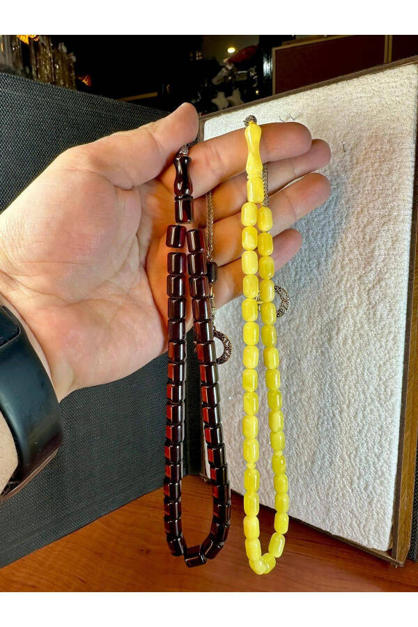 BEIRUT DROP AMBER PRAYER BEADS + STICK AMBER PRAYER BEADS T-236 - 1