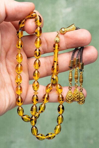 Beirut Drop Amber Tasbih Wooden Box - OTTOTESBİH