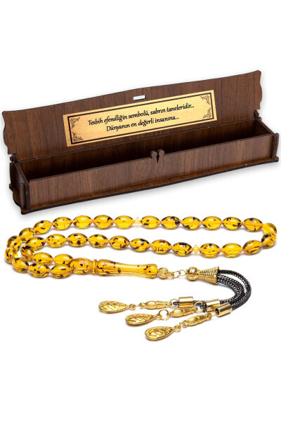 Beirut Drop Amber Tasbih Wooden Box - OTTOTESBİH (1)